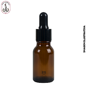 Vidro Âmbar 20ml com Tampa Cânula Preta - (UN)
