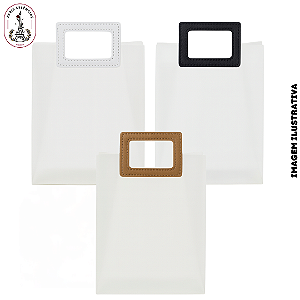 Sacola Transparente em PVC com Alça Quadrada Cores - 16x19x8cm Unidade