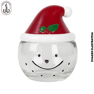 Pote de Vidro Natalino c/Tampa Gorro - 200ml (UN)
