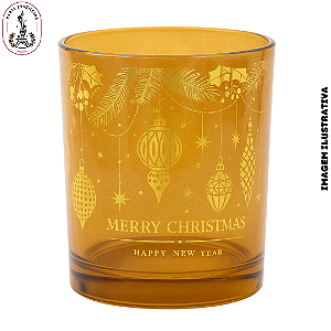 Copo p/Vela Natalino Champagne/Ouro - 400ml (UN)