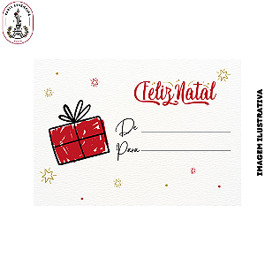 Cartão de Feliz Natal ("DE - PARA") 9X10cm C/25 und. - Modelo 3989