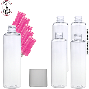 Kit 5 Frasco p/ Body Splash - 200ml Baixo Spray Rosa Lisa