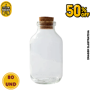 Kit 80 Vidros Penicilina Gordo Baixo c/Rolha - 120ml