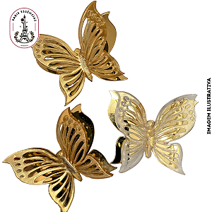 Borboletas em Acrílico Decorativa - C/3 Peças