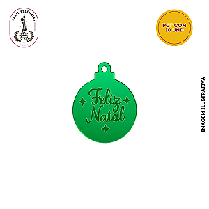Tag Acrílico Bola de Natal Sortidos 4x4 (10un)
