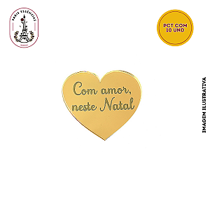 Tag Acrílico Coração Sortidas 4x4  (10un)