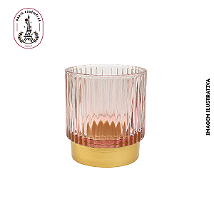Porta Vela de Vidro Decor 150ml Rosa