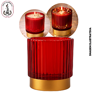 Porta Vela de Vidro Vermelho - 150ML (UN)