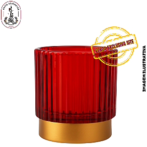 Porta Vela de Vidro Decor 150ml Vermelho