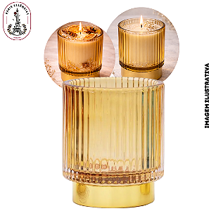 Porta Vela de Vidro Âmbar - 150ml (UN)