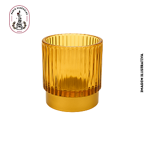 Porta Vela de Vidro Decor 150ml Âmbar