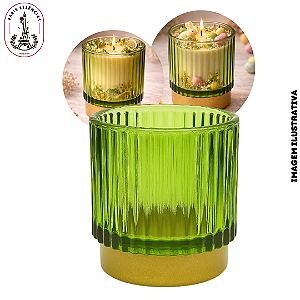 Porta Vela de Vidro Verde - 150ml (UN)