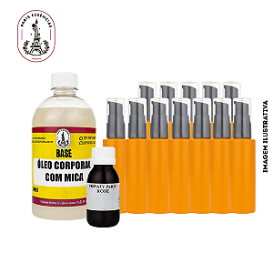 Kit Óleo Corporal Com Mica - 12 Frasco