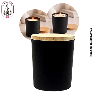Copo de Vidro Para Vela Preto Fosco 210ml - (UN)