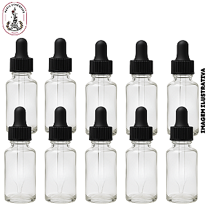 Kit 10 Vidros 9ml c/Conta Gotas Canelado