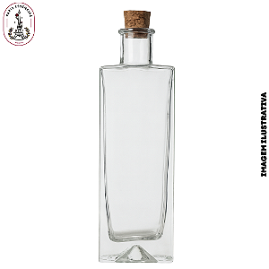Garrafa de Vidro Alto 500ml Transparente c/Rolha - (UN)