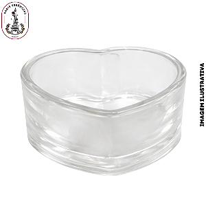 Castiçal de Vidro Formato Coração - 100ml