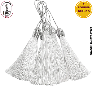 Pacote Pingente Pompom Branco - (5un) 4cm