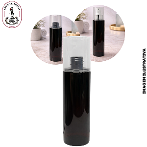 Frasco Pet 200ml Body Splash Âmbar c/Sobre tampa Cristal Sem Spray - Rosca:24/410