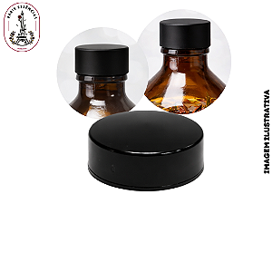 Kit 100 Tampa Pluma Preta Lisa - Rosca: 31/400