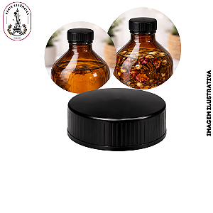 Kit 100 Tampa Pluma Preta Riscada - Rosca: 31/400