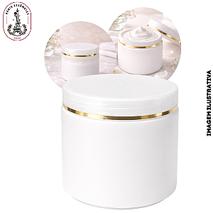 Pote Cilíndrico Leitoso c/Tampa Fio Dourado - 500gr (UN)
