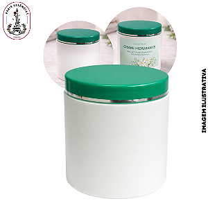 Pote Plástico Perolado c/Tampa Verde - 500ml