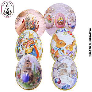 Lata Mini Ovo Páscoa Cores - 6,5x4,5cmx5cm (UN)