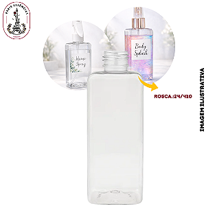 Frasco Pet Quadradro Cristal 200ml - Rosca 24/410 (UN)