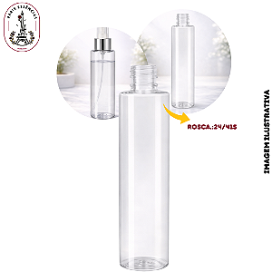 Frasco Pet Cilindro Reto Alto Cristal 200ml - Rosca 24/415 (UN)