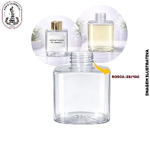 Frasco Pet Cubo Cristal 200ml - Rosca 28/410 (UN)