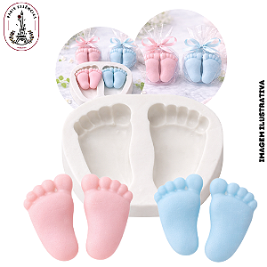 Molde Silicone Par de Pés 2 Cavidades - (UN)