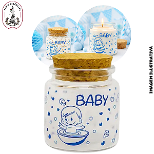 Pote de Vidro Baby Azul C/Tampa Rolha - 60ml (UN)
