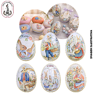 Lata Ovo Páscoa Cores - 11,6x5,7cm (UN)