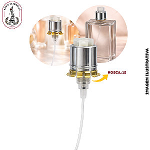 Válvula Easy Lock Prata c/Transparente Metalizada Garra Dourada - Cano Curto Rosca.:15 (UN)