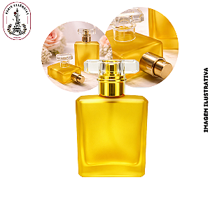Porta Perfume 30ml Vidro Fosco Amarelo c/ Tampa T – (UN)