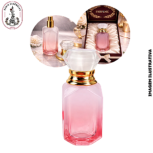 Porta Perfume 30ml Vidro Luxo Branco/Rosa – (UN)