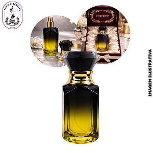 Porta Perfume 30ml Vidro Luxo Preto/Âmbar – (UN)