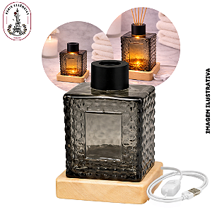 Vidro Difusor Fumê 200ml com Base Luminosa – (UN)