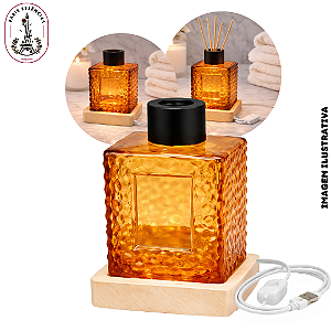Vidro Difusor Laranja 200ml com Base Luminosa – (UN)