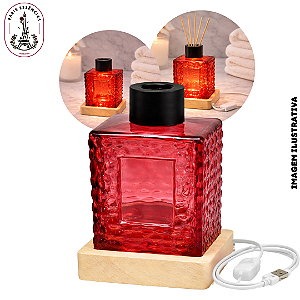 Vidro Difusor Vermelho 200ml com Base Luminosa – (UN)