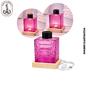 Vidro Difusor Rosa 120ml com Base Luminosa – (UN)