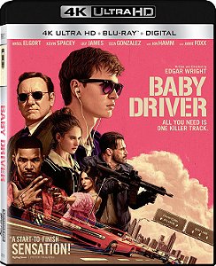 Baby Driver - Em Ritmo de Fuga (4K UHD + Blu-ray, 2017) Dublado Legendado