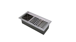 Calha gourmet escorredor inox tamanho 19x38 cm