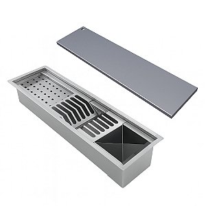 Calha Gourmet Inox Tamanho 19x62 + Tampa Ecosul