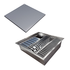Calha Gourmet Inox Tamanho 40x40 cm + Tampa Ecosul