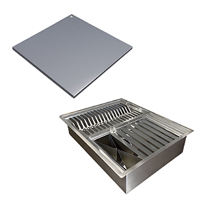 Calha Gourmet Inox Tamanho 40x50 cm + Tampa Ecosul