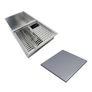 Cuba com Calha 44x84 + Tampa Inox