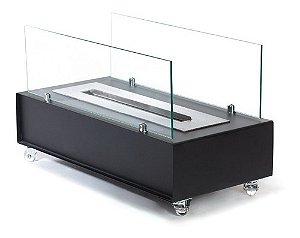 Lareira Ecológica Portátil Preta A Álcool Ou Etanol 60 cm