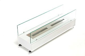 Lareira Ecológica A Álcool Ou Etanol Aço Branca 100cm